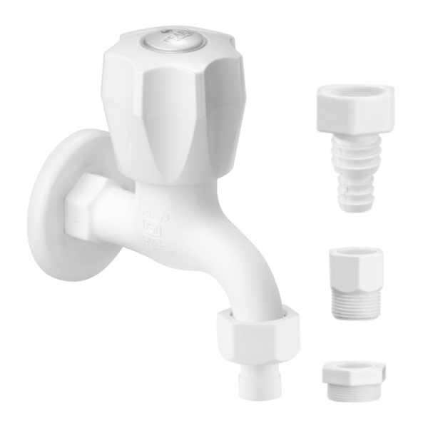 Llave para Lavandería / Lavadero con brida + 4 adaptadores HI-FLO Ref:HFL-1324