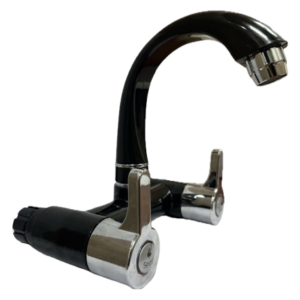 Mezcladora Bimando Cocina / Lavadero. Sparsh Pearl SUP-601NCr Negro