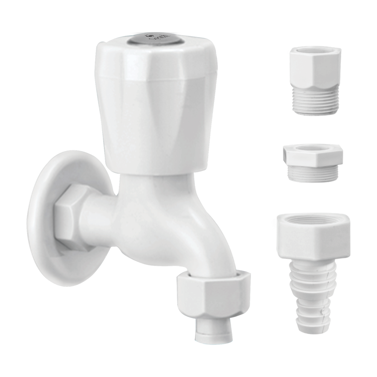 llave para lavandería / lavadero con brida + 4 adaptadores hi flo ref:af 402