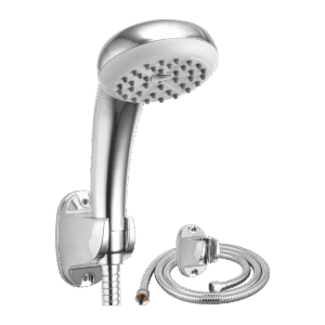 mano ducha teléfono con flexible 1,5m y soporte abs cromado. pearl, ref.: hs 470