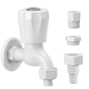 llave para lavandería / lavadero con brida + 4 adaptadores hi flo ref:af 402